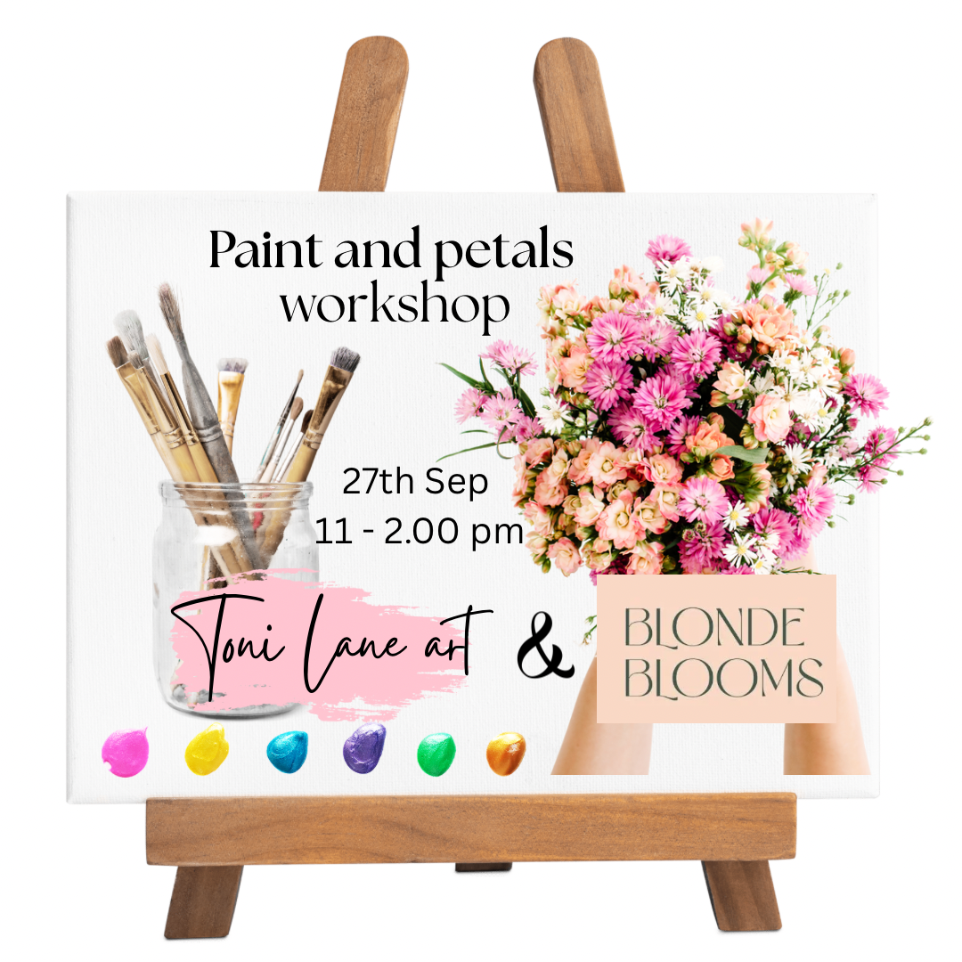 Paint and Petals Floral workshop 27th Sep with Toni Lane and Blonde Blooms.