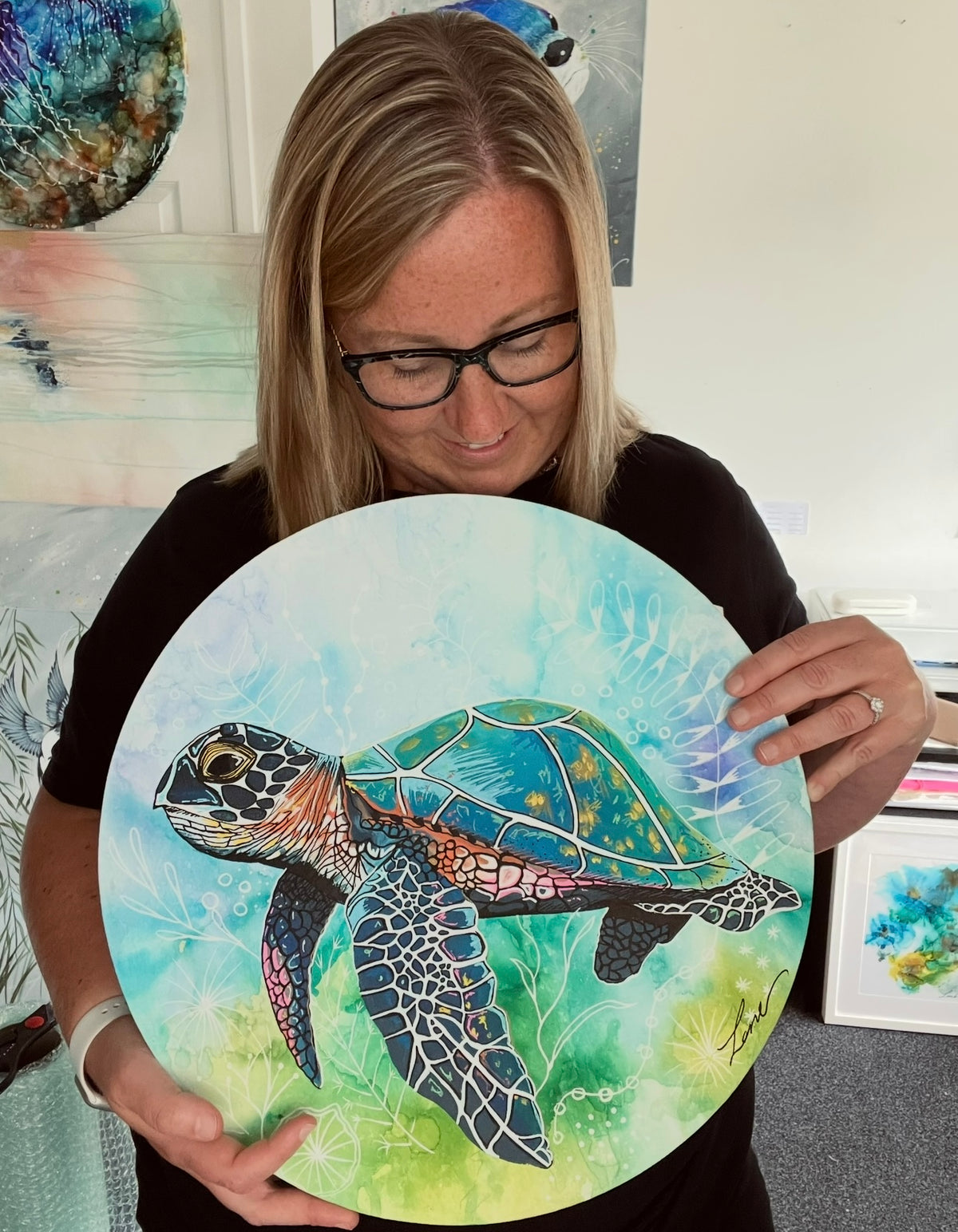 Paint a Sea Turtle. Acrylic painting class for beginners with Toni Lane.
