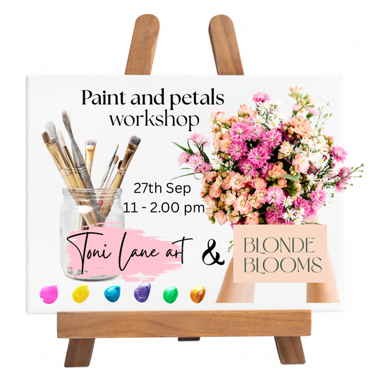 Paint and Petals Floral workshop 27th Sep with Toni Lane and Blonde Blooms.
