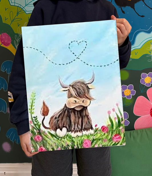 Kids Highland Cow Painting workshop 16th August