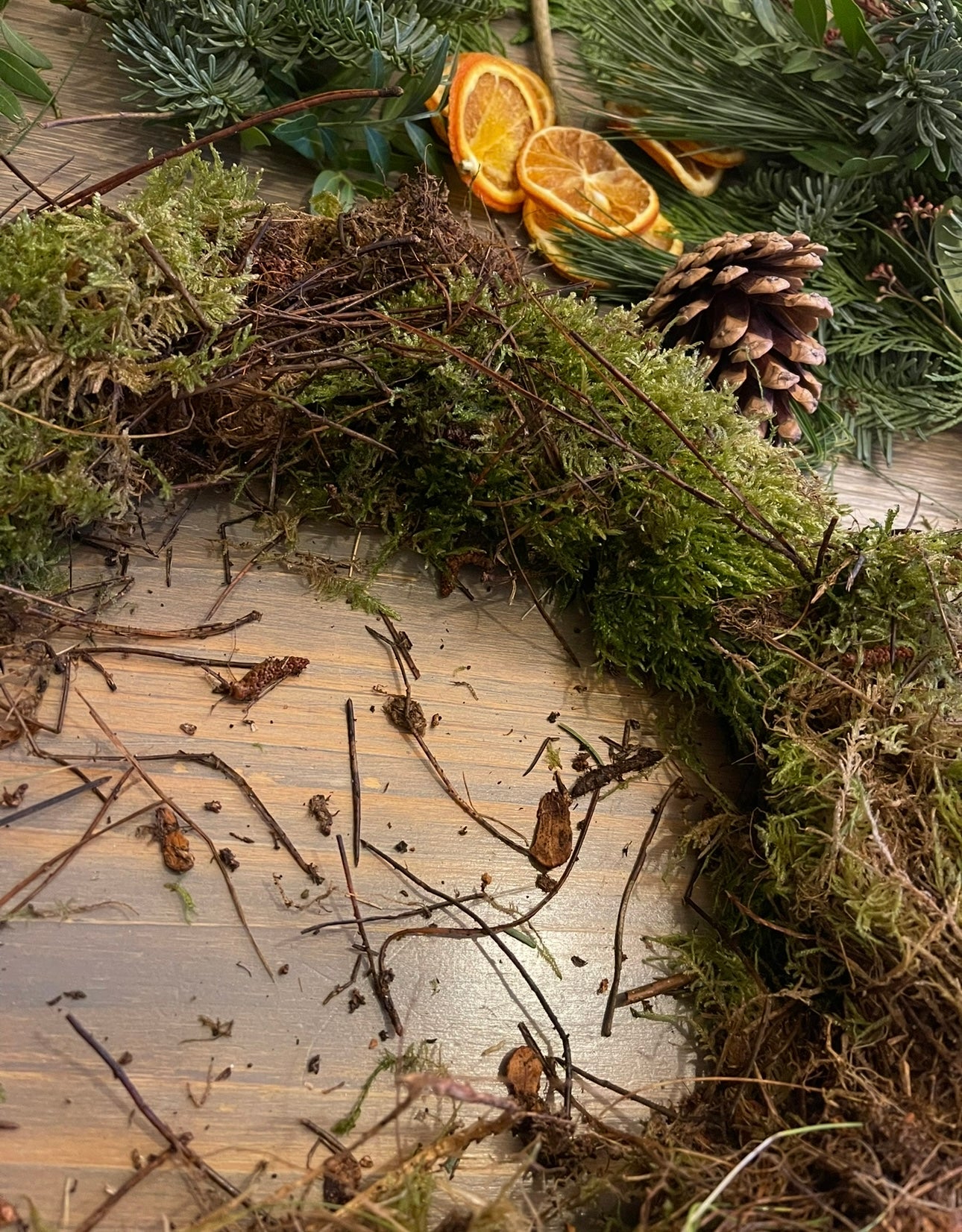 Traditional Christmas Wreath Making workshop.
