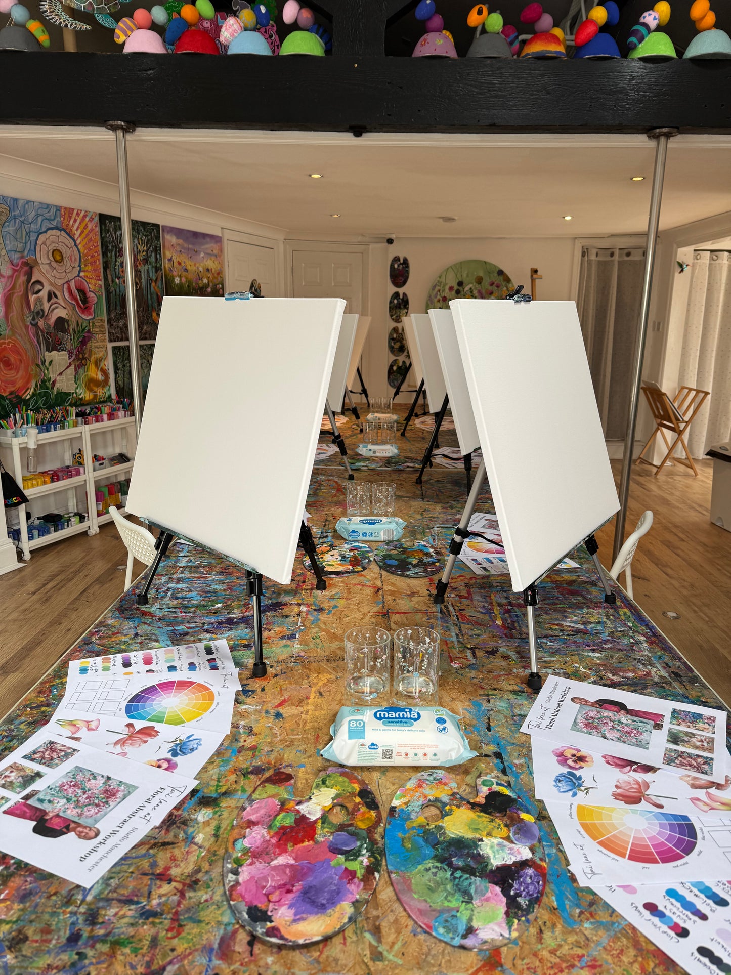 Abstract floral painting class for adults Sunday 7th Feb 2027 10.30 - 3.30 pm