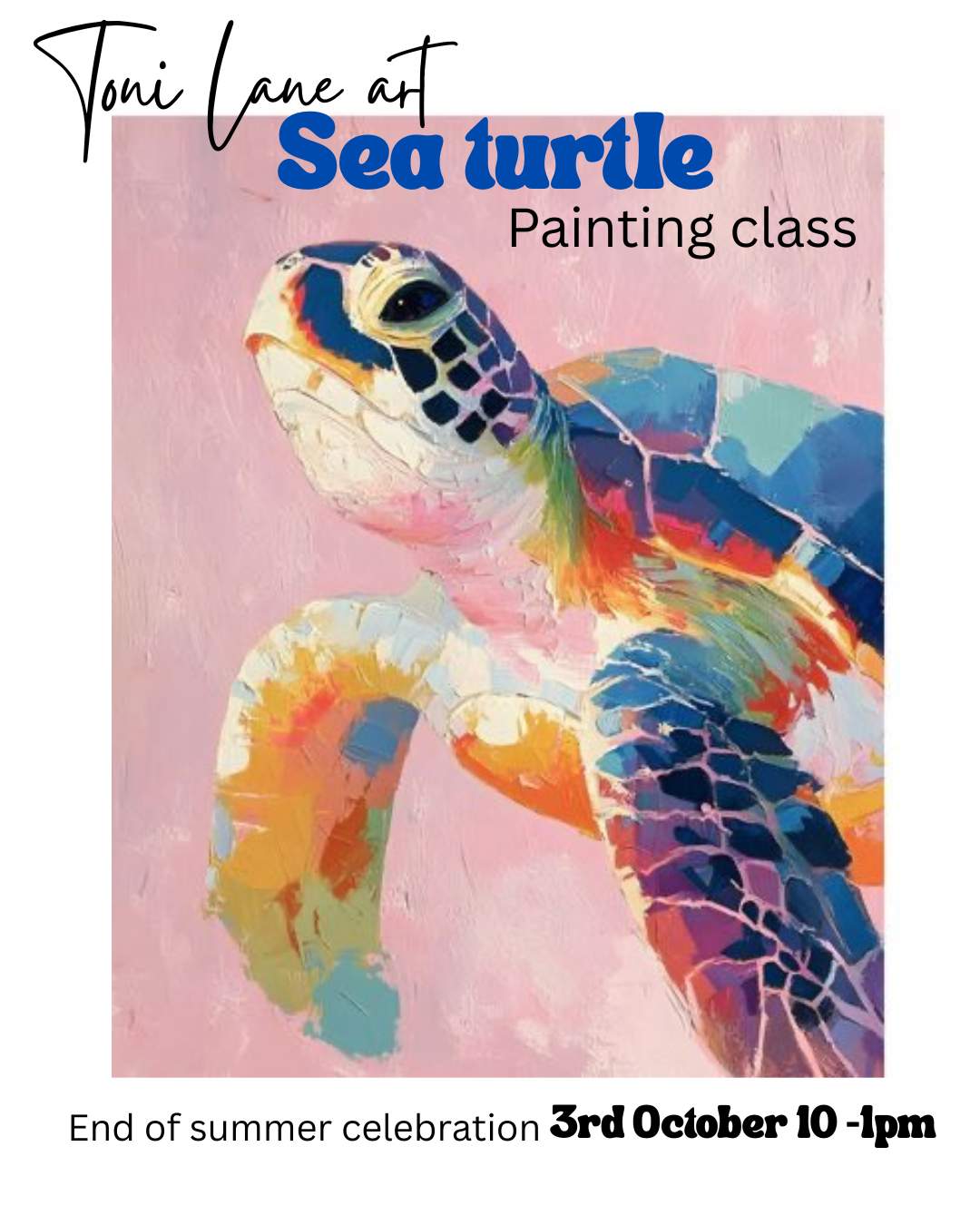 Paint a Sea Turtle. Acrylic painting class for beginners with Toni Lane.