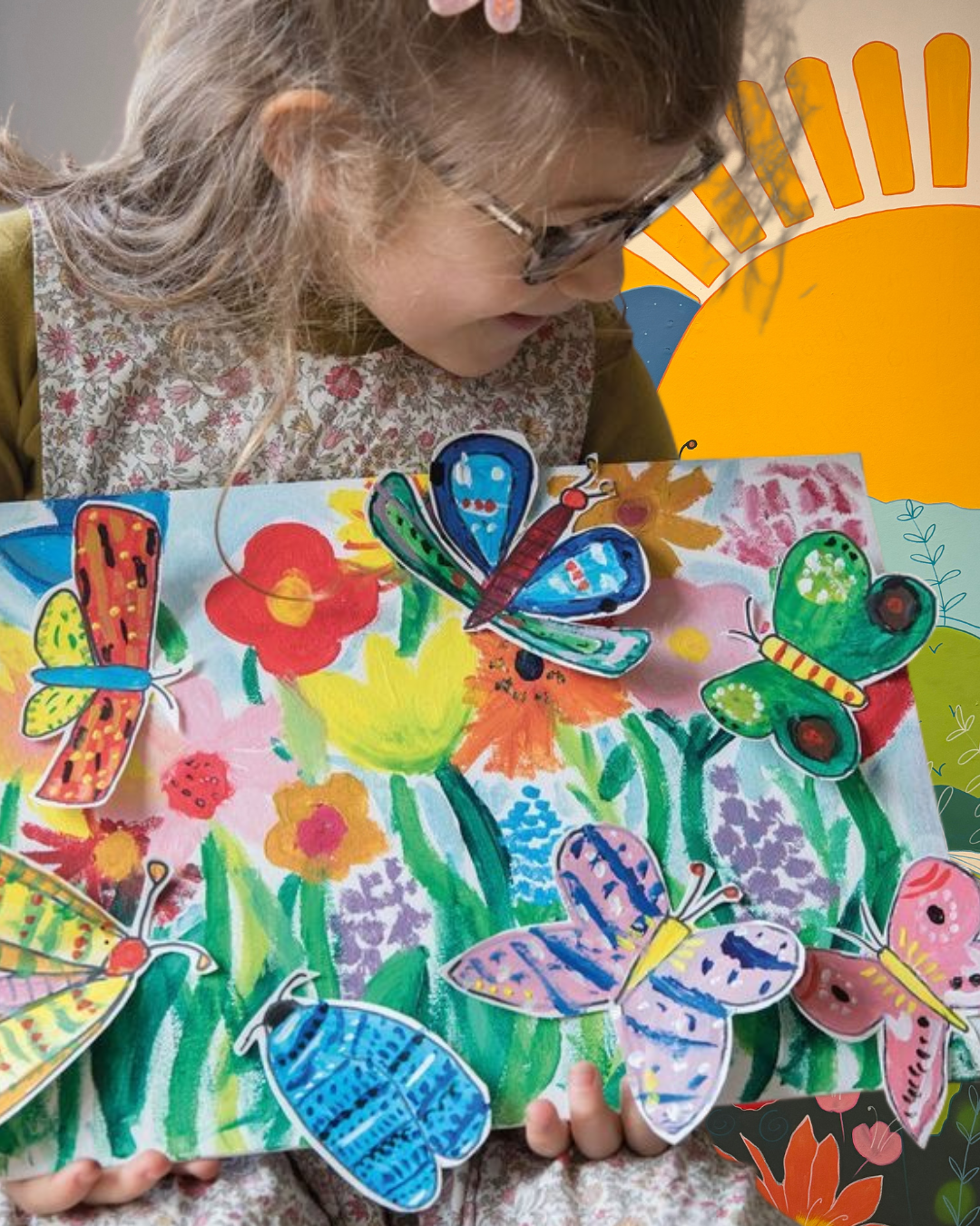 3D Butterfly Garden. Painting class for Kids, Sunday 1st March 2026